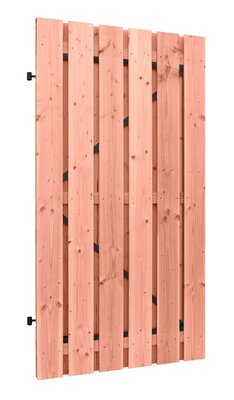 Douglas fijnbezaagde plankendeur op zwart verstelbaar stalen frame, 19 mm, 100 x 195 cm, onbehandeld