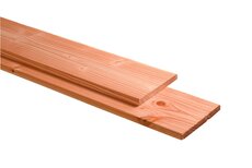 Douglas plank 1 zijde geschaafd, 1 zijde fijnbezaagd 2,8 x 19,5 x 300 cm, onbehandeld.