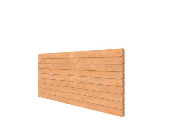 Douglas wandpakket t.b.v. dubbelzijdige wand kapschuur Comfort 371x162 cm, onbehandeld.