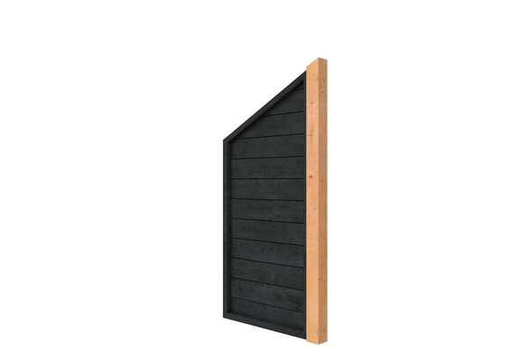Douglas wandpakket t.b.v. enkelzijdige 1m zijwand kapschuur Comfort (incl. staander), zwart geïmpreg