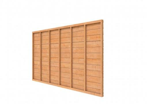 Douglas wandpakket t.b.v. enkelzijdige wand Comfort/DHZ 371x224 cm, kleurloos geïmpregneerd.
