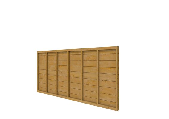 Douglas wandpakket t.b.v. enkelzijdige wand kapschuur Comfort 371x162 cm, groen geïmpregneerd.
