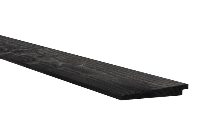 Douglas Zweeds rabat 1 zijde geschaafd, 1 zijde fijnbezaagd 1,0-2,1 x 16,5 x 300 cm, zwart gedompeld