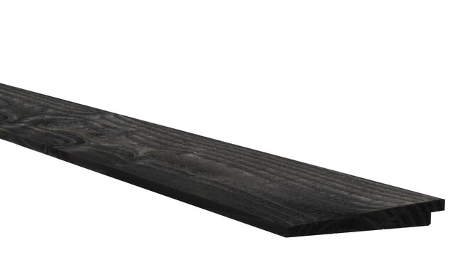 Douglas Zweeds rabat 1 zijde geschaafd, 1 zijde fijnbezaagd 1,1-2,7 x 19,5 x 300 cm, zwart gedompeld