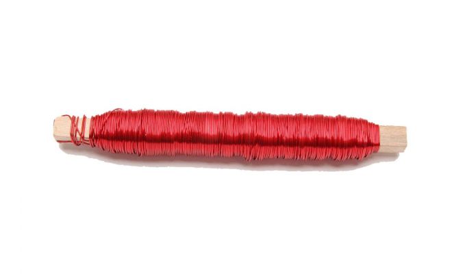 Draad, koper, rood, b 0.50 mm, 50 gram