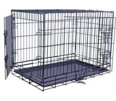 Draadkooi 2-deurs zwart 91x55x65cm - afbeelding 1