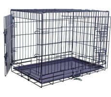 Draadkooi 2-deurs zwart 91x55x65cm - afbeelding 2