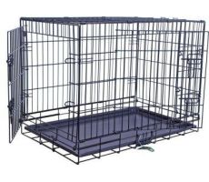Draadkooi 2-deurs zwart 91x55x65cm - afbeelding 3