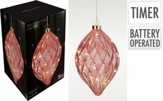 druppel hangdeco led 21 cm burgundy - afbeelding 2