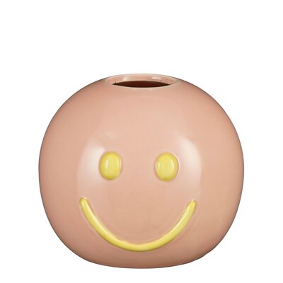 Duke vaas smiley roze - h12xd14,5cm