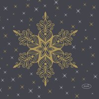 DUNI Servet L 24 B 24cm snowstars black 20st - afbeelding 2