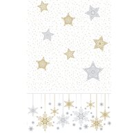 DUNI Tafelkleed L 138 B 220cm snowstars white - afbeelding 2