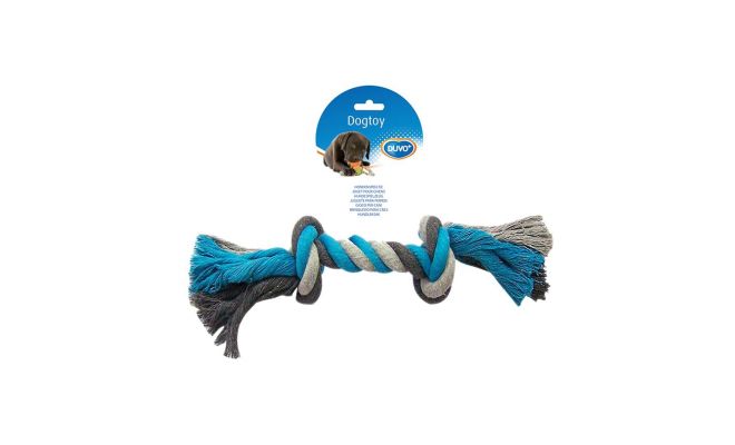 DUVO+ Knoop katoen xl 37cm blauw/grijs - afbeelding 1