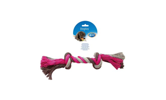 DUVO+ Knoop katoen xl 37cm roze/grijs/bruin - afbeelding 1