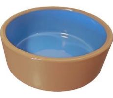 Eetbak steen 15cm beige/blauw - afbeelding 1