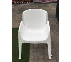 Eettafel stoel plastic stapelbaar wit - afbeelding 3