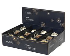 Eikel glas shiny w gold glitter on top, assortie, L 6,5 cm x B 6,5 cm x H 9 cm, keuze uit 1 stuks - afbeelding 2