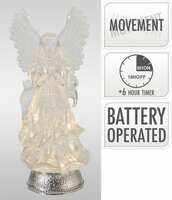 engel 34 cm water glitter led - afbeelding 2