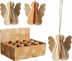 engel papier hangdeco 8 cm kleur - afbeelding 2