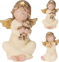engel zittend goud 20x16x32cm, per stuk - afbeelding 2