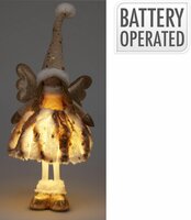 engelmeisje met led staand 50 cm goud - afbeelding 2