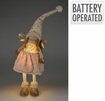 engelmeisje met led staand 69 cm goud - afbeelding 2