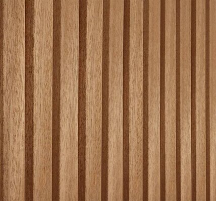 Enkelzijdige wand B met Thermo Triple profiel, ayous, hoogte 224 cm.