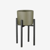 Era pot rond groen relief - H13 x Ø15 cm - afbeelding 2