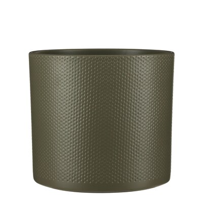 Era pot rond groen relief - H26 x Ø28 cm - afbeelding 1