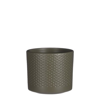 Era pot rond groen relief - H9 x Ø10 cm - afbeelding 1