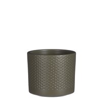 Era pot rond groen relief - H9 x Ø10 cm - afbeelding 1