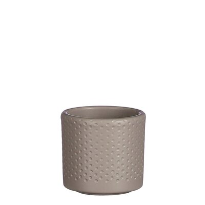 Era pot rond taupe relief - H7 x Ø7 cm - afbeelding 1