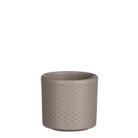 Era pot rond taupe relief - H7 x Ø7 cm - afbeelding 1