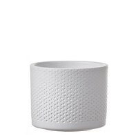 Era pot rond wit relief - H10 x Ø12 cm - afbeelding 1