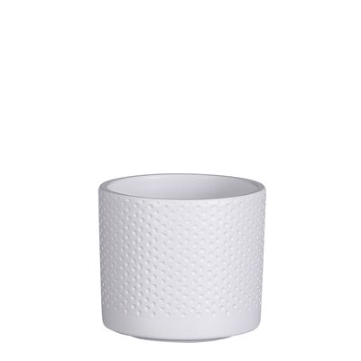 Era pot rond wit relief - H9 x Ø10 cm - afbeelding 1