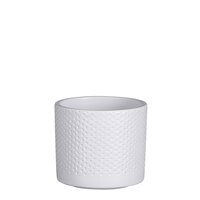 Era pot rond wit relief - H9 x Ø10 cm - afbeelding 1