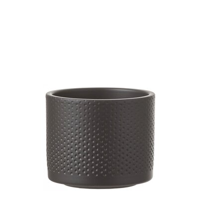 Era pot rond zwart mat relief - H10 x Ø12 cm - afbeelding 1