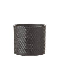 Era pot rond zwart mat relief - h12,5xd13,5cm - afbeelding 1