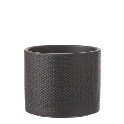 Era pot rond zwart mat relief - H13 x Ø15 cm - afbeelding 1