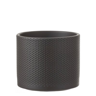 Era pot rond zwart mat relief - h14,5xd17,5cm - afbeelding 1