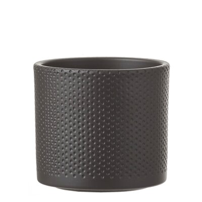 Era pot rond zwart mat relief - h21,5xd23cm - afbeelding 1