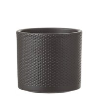 Era pot rond zwart mat relief - h21,5xd23cm - afbeelding 1