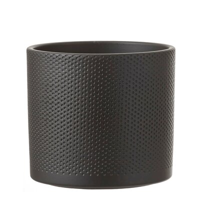Era pot rond zwart mat relief - H26 x Ø28 cm - afbeelding 1
