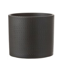 Era pot rond zwart mat relief - H26 x Ø28 cm - afbeelding 1