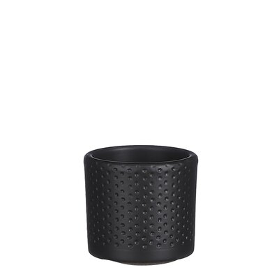 Era pot rond zwart mat relief - H7 x Ø7 cm - afbeelding 1