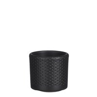 Era pot rond zwart mat relief - H7 x Ø7 cm - afbeelding 1
