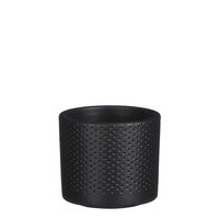 Era pot rond zwart mat relief - H9 x Ø10 cm - afbeelding 2