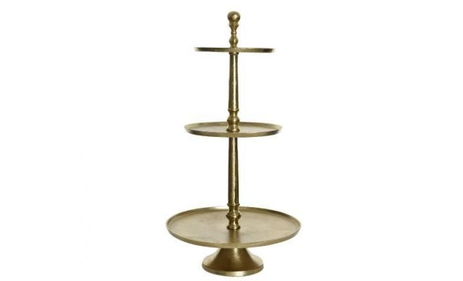 Etagere aluminium D 43 H 81cm goud