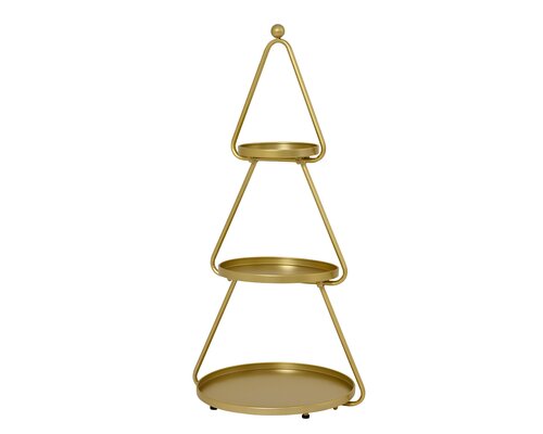 Etagere ijzer tree powder coating 3 layer plate, goud, L 46 cm x B 40 cm x H 96 cm