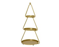 Etagere ijzer tree powder coating 3 layer plate, goud, L 46 cm x B 40 cm x H 96 cm